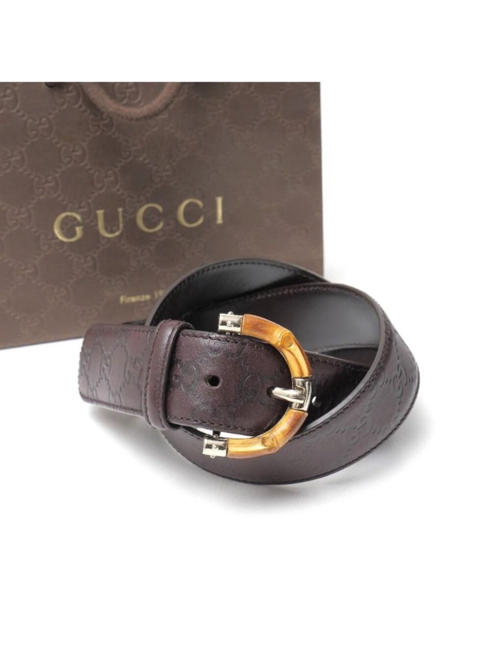 Gucci Belt Guccissima GG Bamboo Leather